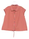 Album Di Famiglia Button-up Drawstring Shirt In Red