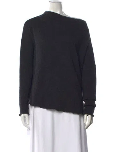 Pre-owned Album Di Famiglia Cashmere Asymmetrical Sweater In Black