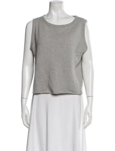 Pre-owned Album Di Famiglia Cashmere Scoop Neck Sweater In Gray
