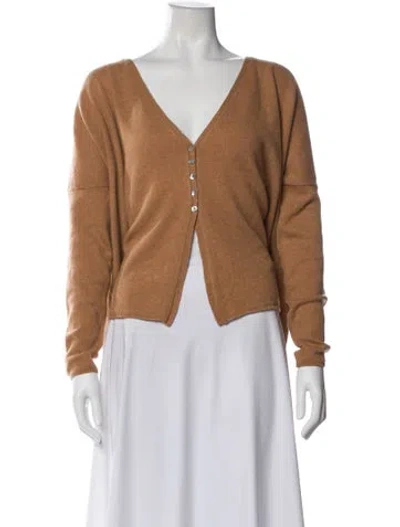 Pre-owned Album Di Famiglia Cashmere V-neck Sweater In Brown