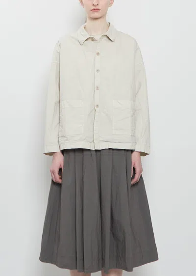 Album Di Famiglia Compact Cotton Overshirt Jacket In White