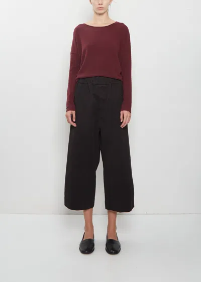 Album Di Famiglia Compact Cotton Wide & Short Trousers In Brown