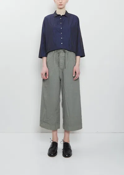 Album Di Famiglia Compact Cotton Wide & Short Trousers In Gray