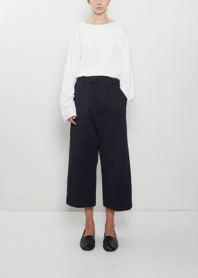 Album Di Famiglia Compact Cotton Wide & Short Trousers In Black