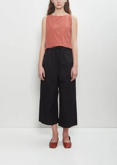 Album Di Famiglia Cotton Canvas Wide & Short Trousers In Black