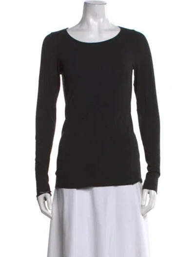 Pre-owned Album Di Famiglia Crew Neck Long Sleeve Top In Black