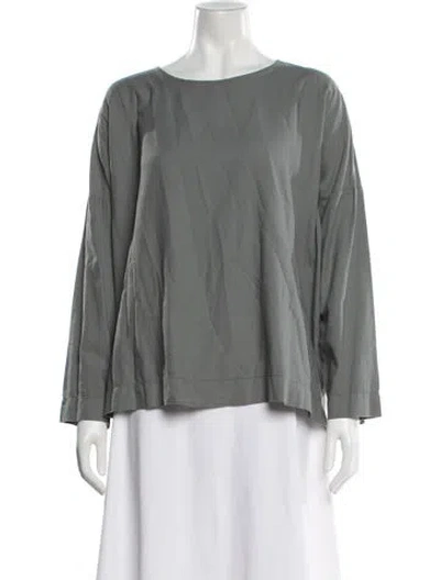 Pre-owned Album Di Famiglia Crew Neck Long Sleeve Top In Gray