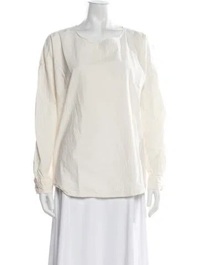Pre-owned Album Di Famiglia Crew Neck Long Sleeve Top In Neutrals