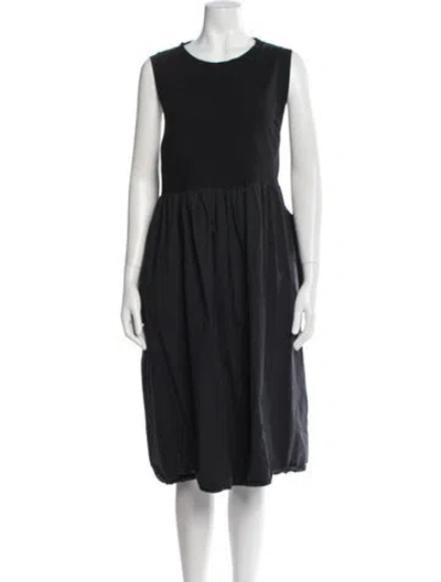 Pre-owned Album Di Famiglia Crew Neck Midi Length Dress In Blue