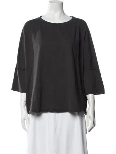 Pre-owned Album Di Famiglia Crew Neck Three-quarter Sleeve Top W/ Tags In Black