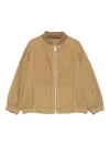 Album Di Famiglia Elastic-cuff Zip-up Bomber Jacket In Brown