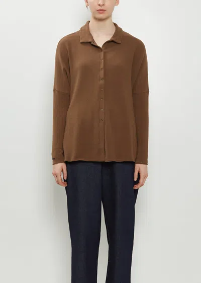 Album Di Famiglia Heavy Jersey Polo Top In Brown