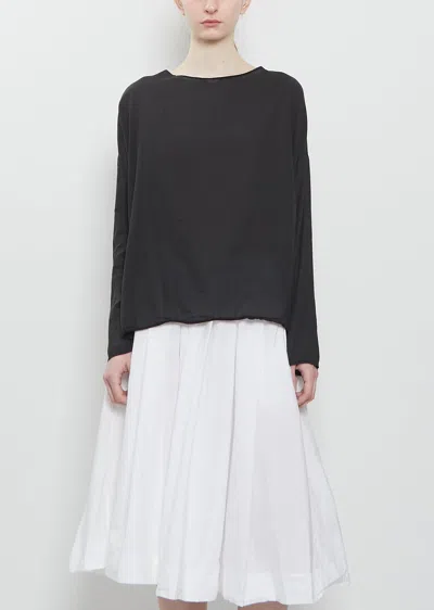 Album Di Famiglia Light Cotton Long Sleeve Tee In Black