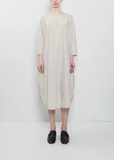 Album Di Famiglia Light Poplin 3/4 Sleeve Tunic Dress In Gray