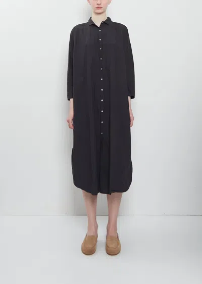Album Di Famiglia Light Poplin Shirt Dress In Black