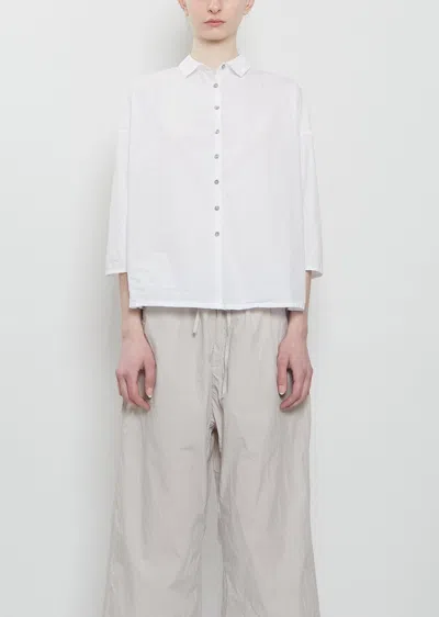 Album Di Famiglia Light Poplin Short Collar Shirt In White