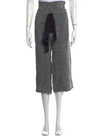 Pre-owned Album Di Famiglia Linen Wide Leg Pants In Gray