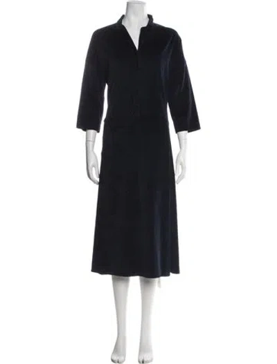 Pre-owned Album Di Famiglia Long Dress In Blue