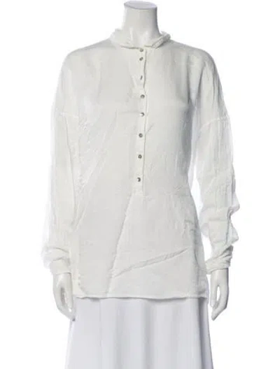 Pre-owned Album Di Famiglia Long Sleeve Button-up Top In Neutral