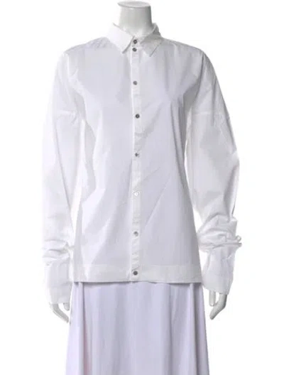 Pre-owned Album Di Famiglia Long Sleeve Button-up Top In Neutral