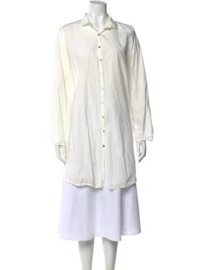 Pre-owned Album Di Famiglia Long Sleeve Button-up Top In Neutral