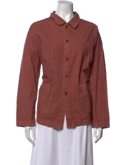 Pre-owned Album Di Famiglia Long Sleeve Button-up Top In Orange