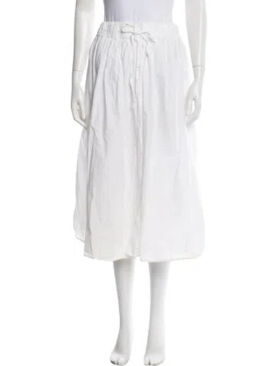 Pre-owned Album Di Famiglia Midi Length Skirt In White