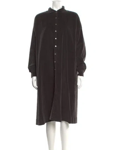 Pre-owned Album Di Famiglia Mock Neck Knee-length Dress In Black
