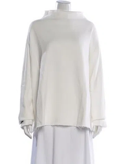 Pre-owned Album Di Famiglia Mock Neck Long Sleeve Sweatshirt In Neutral