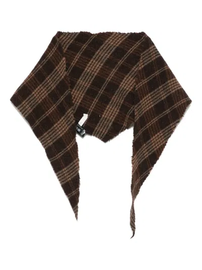 Album Di Famiglia Kids' Plaid Scarf In Brown