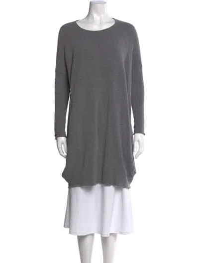 Pre-owned Album Di Famiglia Scoop Neck Sweater In Gray