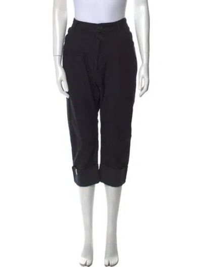 Pre-owned Album Di Famiglia Straight Leg Pants In Black