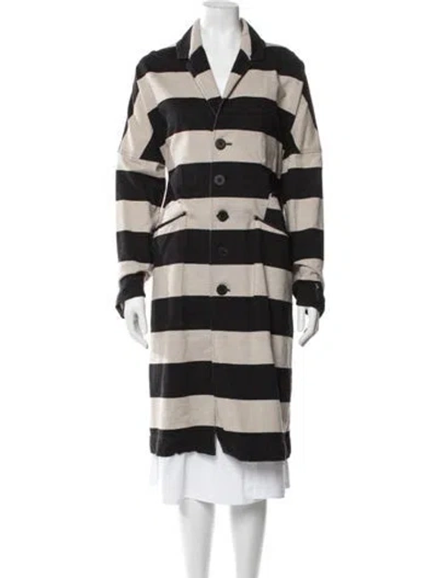 Pre-owned Album Di Famiglia Striped Coat In Neutral