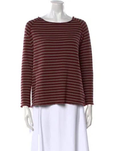 Pre-owned Album Di Famiglia Striped Scoop Neck Sweater In Multi