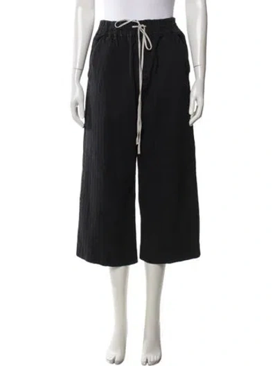 Pre-owned Album Di Famiglia Striped Wide Leg Pants In Black