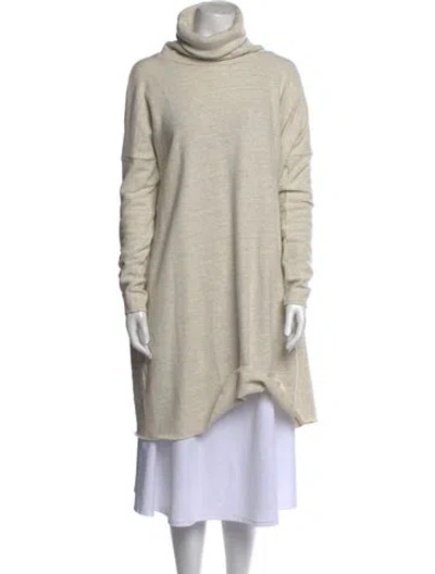 Pre-owned Album Di Famiglia Turtleneck Mini Dress In Neutral