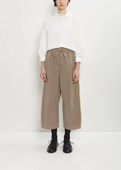 Album Di Famiglia Velvet Cropped Wide Trousers In Brown