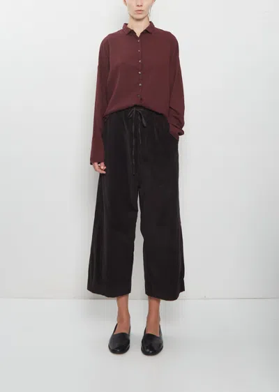 Album Di Famiglia Velvet Wide & Short Trousers In Brown