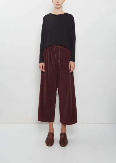 Album Di Famiglia Velvet Wide & Short Trousers In Brown