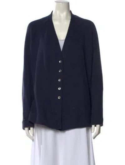 Pre-owned Album Di Famiglia V-neck Sweater In Blue