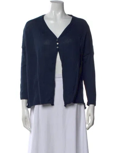 Pre-owned Album Di Famiglia V-neck Sweater In Blue