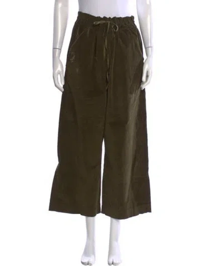 Pre-owned Album Di Famiglia Wide Leg Pants In Green