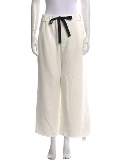 Pre-owned Album Di Famiglia Wide Leg Pants In Neutral