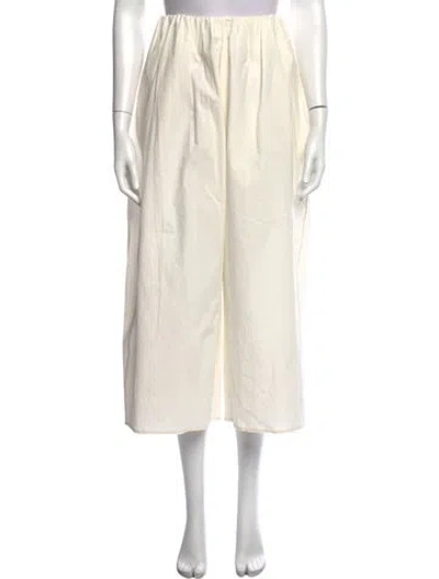 Pre-owned Album Di Famiglia Wide Leg Pants In Neutrals