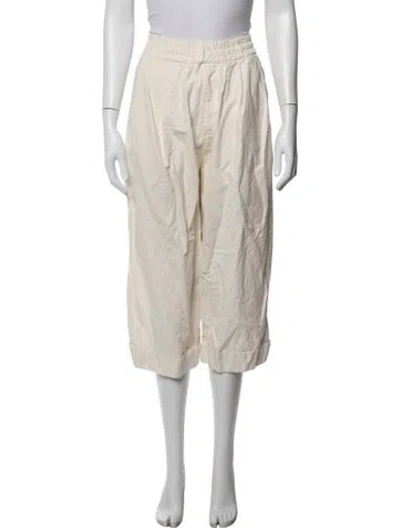 Pre-owned Album Di Famiglia Wide Leg Pants In Neutrals