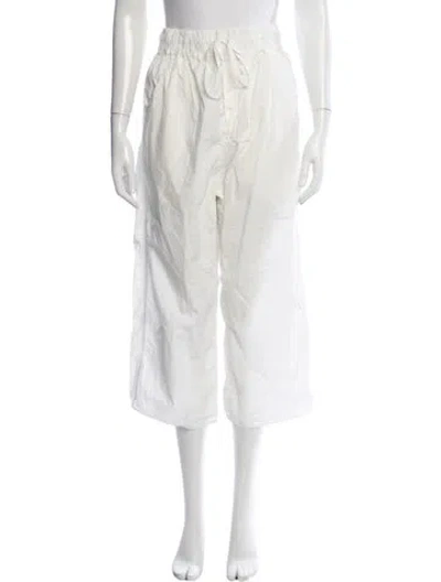 Pre-owned Album Di Famiglia Wide Leg Pants In White