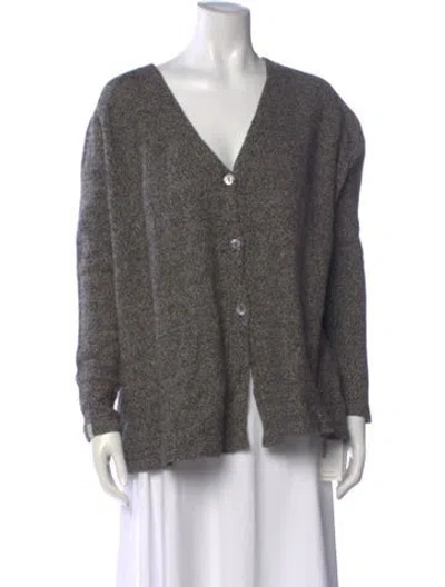 Pre-owned Album Di Famiglia Wool V-neck Sweater In Gray