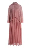 Albus Lumen Embellished Silk-chiffon Gown In Pink