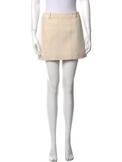Pre-owned Albus Lumen Linen Mini Skirt In Neutral
