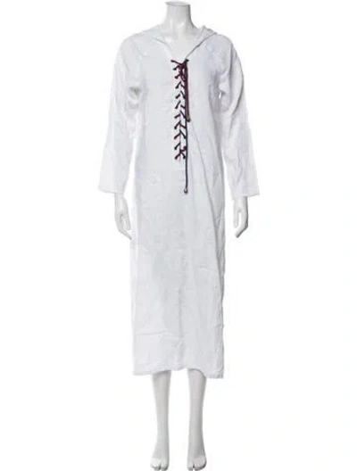 Pre-owned Albus Lumen Linen Nightgown In White
